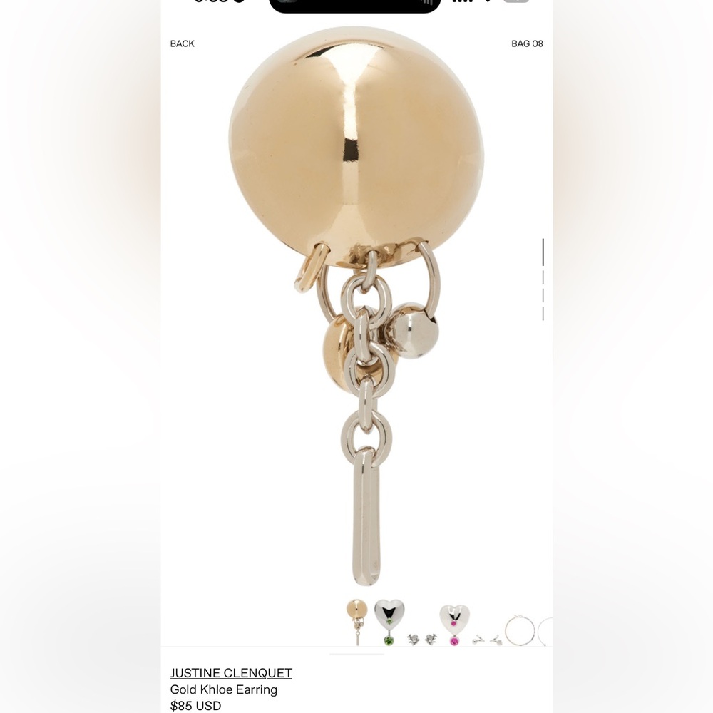 JUSTINE CLENQUET Gold Khloe Earring